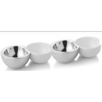 Crescent Bowls -Stainless Steel and Ceramic