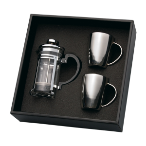 Coffee Plunger & 2 Mug Set